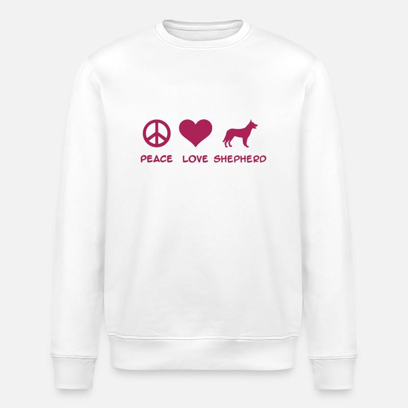 German Shepherd - Stanley/Stella ROLLER Unisex Organic Sweatshirt - white