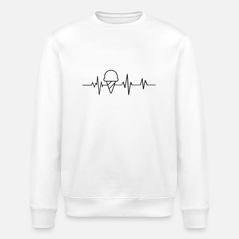Herzschlag-Eis - Stanley/Stella Unisex Bio-Sweatshirt ROLLER - Weiß