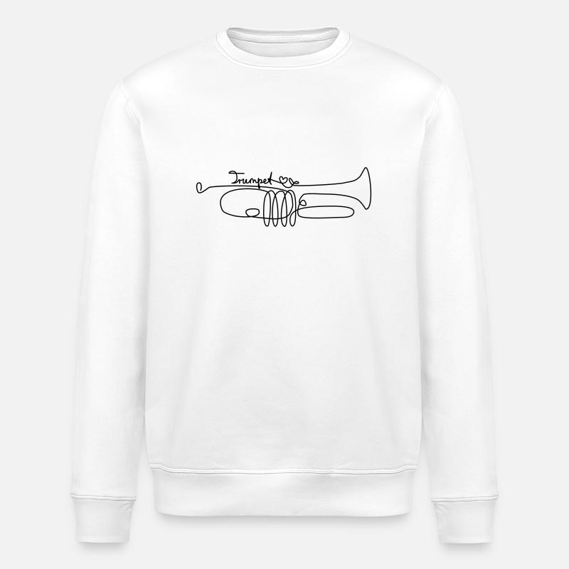 one line trumpet - Stanley/Stella Unisex Bio-Sweatshirt ROLLER - Weiß