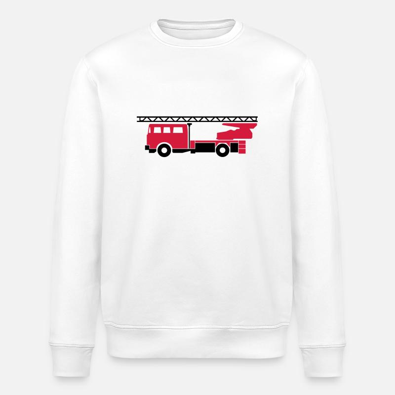 Fire truck (fire engine) - Stanley/Stella ROLLER Unisex Organic Sweatshirt - white