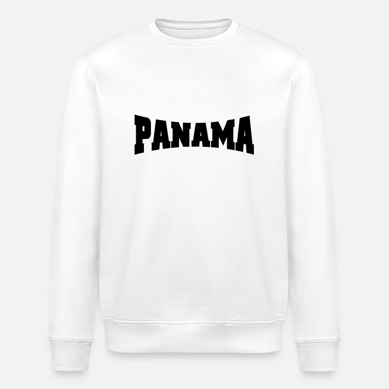 Panama lettering - Stanley/Stella ROLLER Unisex Organic Sweatshirt - white
