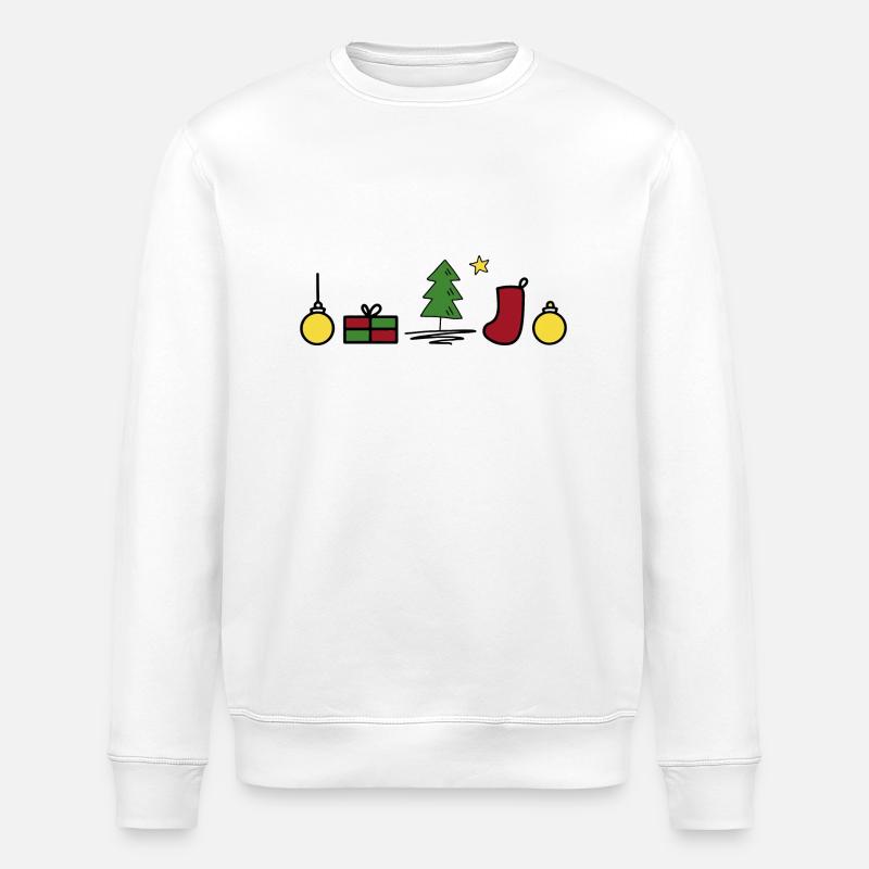 Des symboles amusants pour Noël - Sweat bio ROLLER Stanley/Stella Unisexe - blanc