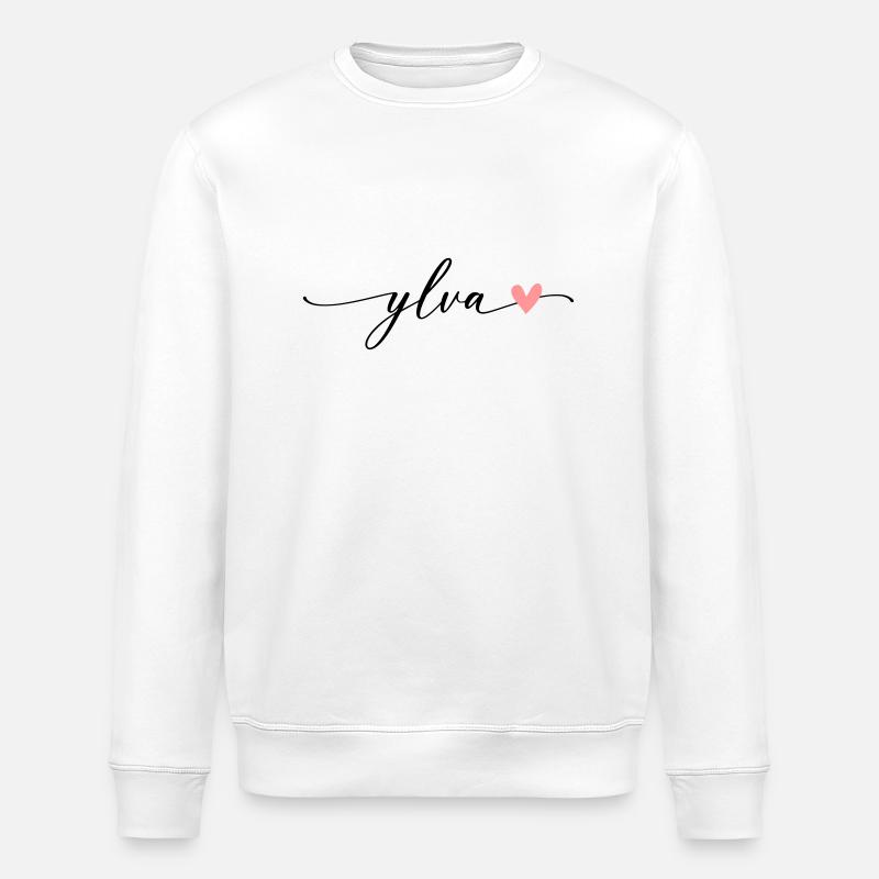 Ylva Name Calligraphy Font - Stanley/Stella ROLLER Unisex Organic Sweatshirt - white