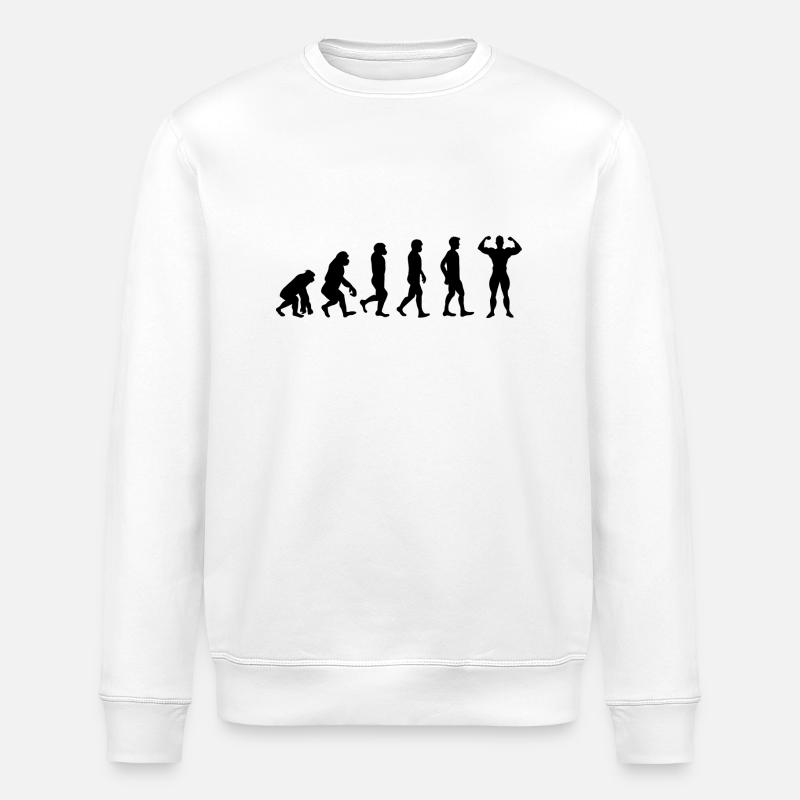 Evolution Bodybuilder schwarz - Stanley/Stella Unisex Bio-Sweatshirt ROLLER - Weiß