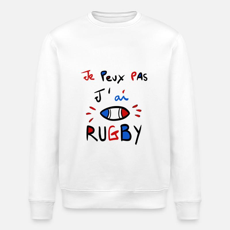 je peux pas j'ai rugby - Sweat bio ROLLER Stanley/Stella Unisexe - blanc