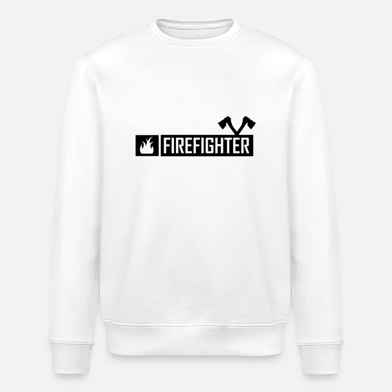 firefighter,fireman,firefighter,celebration,fire - Stanley/Stella ROLLER Unisex Organic Sweatshirt - white