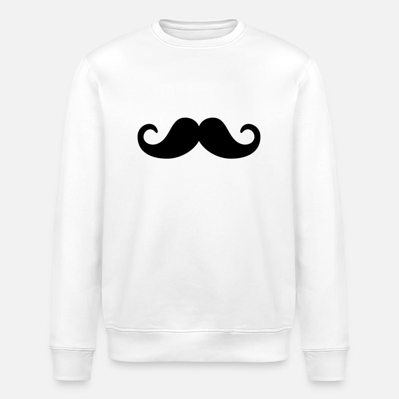 Moustache Bart - Stanley/Stella Unisex Bio-Sweatshirt ROLLER - Weiß