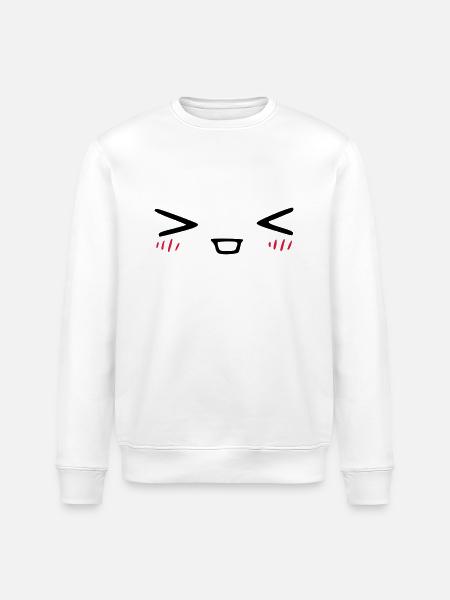 kawaii_face_7 - Stanley/Stella Unisex Bio-Sweatshirt ROLLER - Weiß