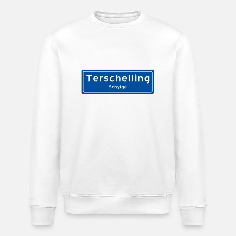 Panneau toponymique Terschelling - Sweat bio ROLLER Stanley/Stella Unisexe - blanc