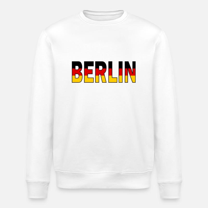 Berlin in Nationalfarben - Stanley/Stella Unisex Bio-Sweatshirt ROLLER - Weiß
