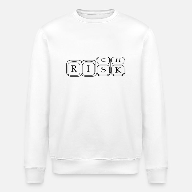 Riche en dés et risqué - Sweat bio ROLLER Stanley/Stella Unisexe - blanc