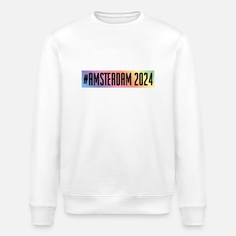 Amsterdam 2024 Bunt - Stanley/Stella Unisex Bio-Sweatshirt ROLLER - Weiß
