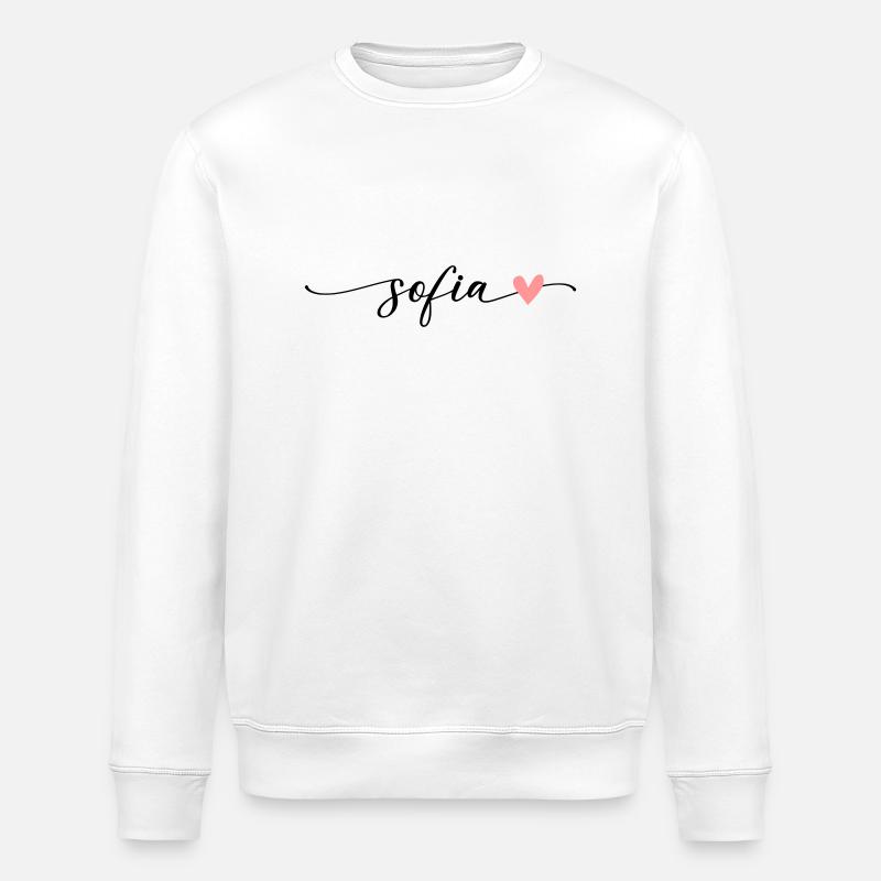Sofia nom calligraphie police - Sweat bio ROLLER Stanley/Stella Unisexe - blanc