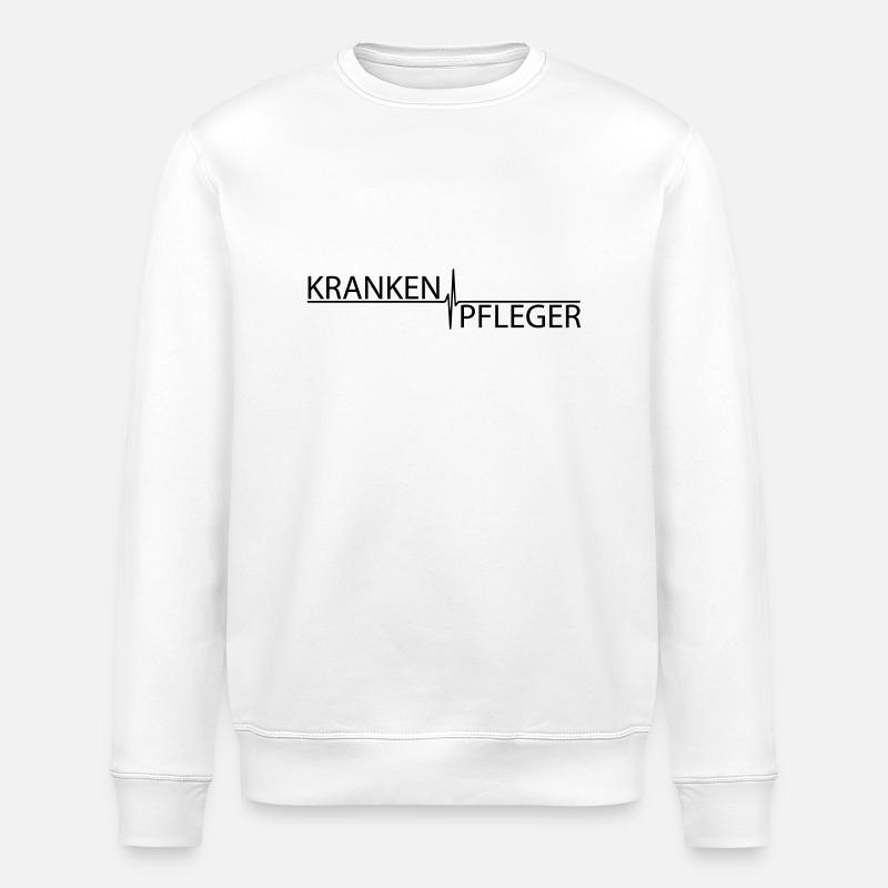 EKG Krankenpfleger Herzschlag - Stanley/Stella Unisex Bio-Sweatshirt ROLLER - Weiß