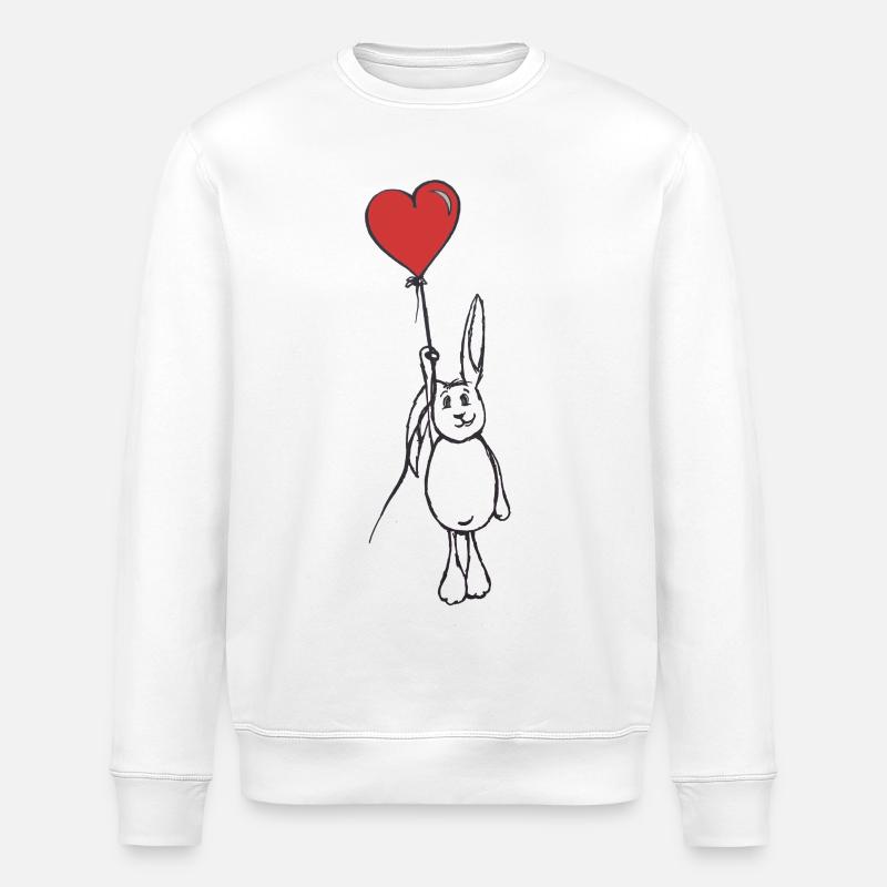 Das fliegende Kaninchen aus Luft - Stanley/Stella Unisex Bio-Sweatshirt ROLLER - Weiß