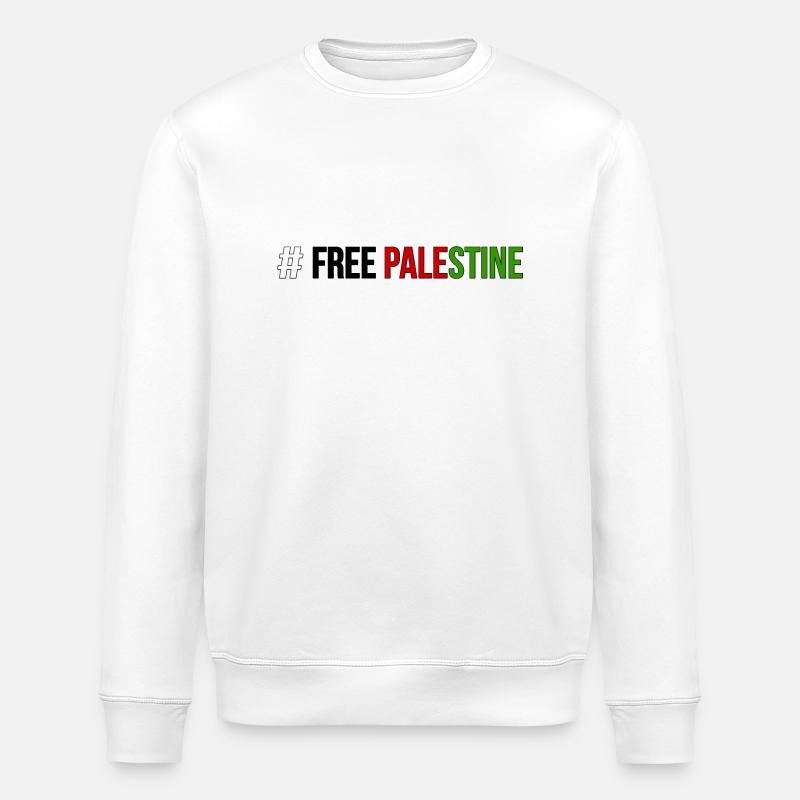 FREE PALESTINE - Stanley/Stella Unisex Bio-Sweatshirt ROLLER - Weiß
