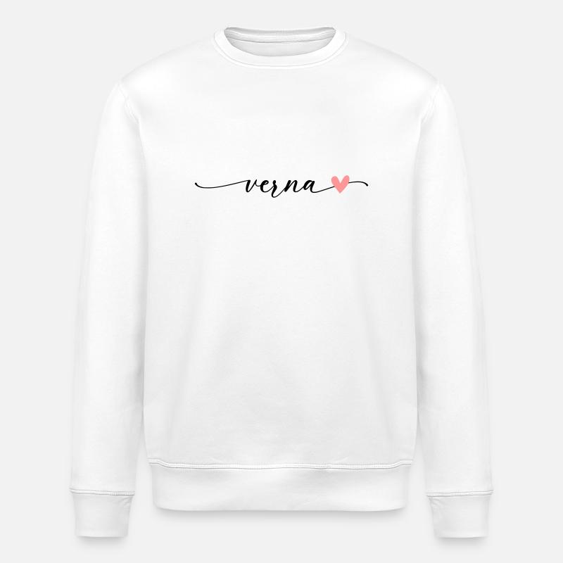 Verna Name Calligraphy Font - Stanley/Stella ROLLER Unisex Organic Sweatshirt - white