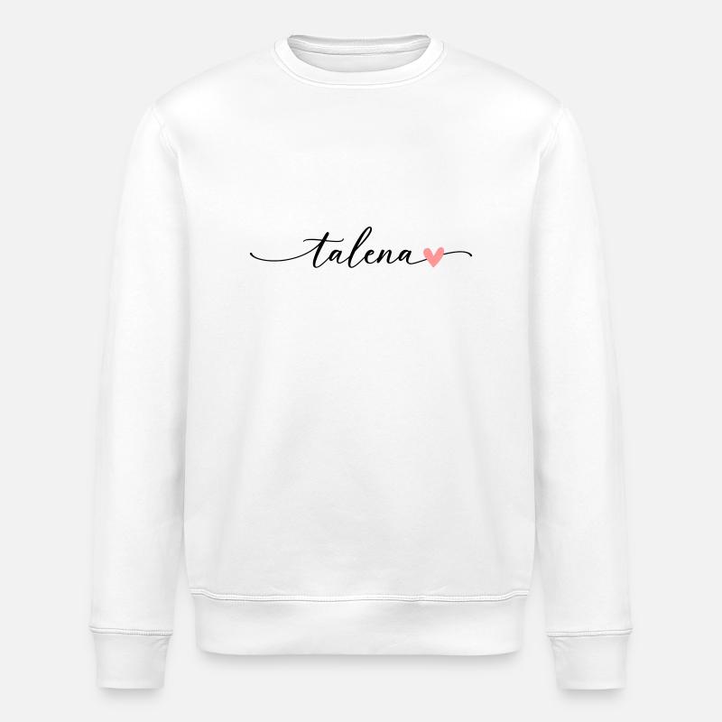 Talena Name Calligraphy Font - Stanley/Stella ROLLER Unisex Organic Sweatshirt - white