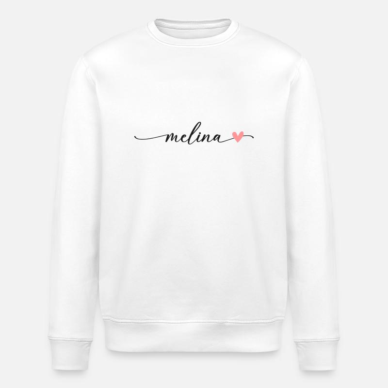 Melina Name Kalligrafie Schrift - Stanley/Stella Unisex Bio-Sweatshirt ROLLER - Weiß