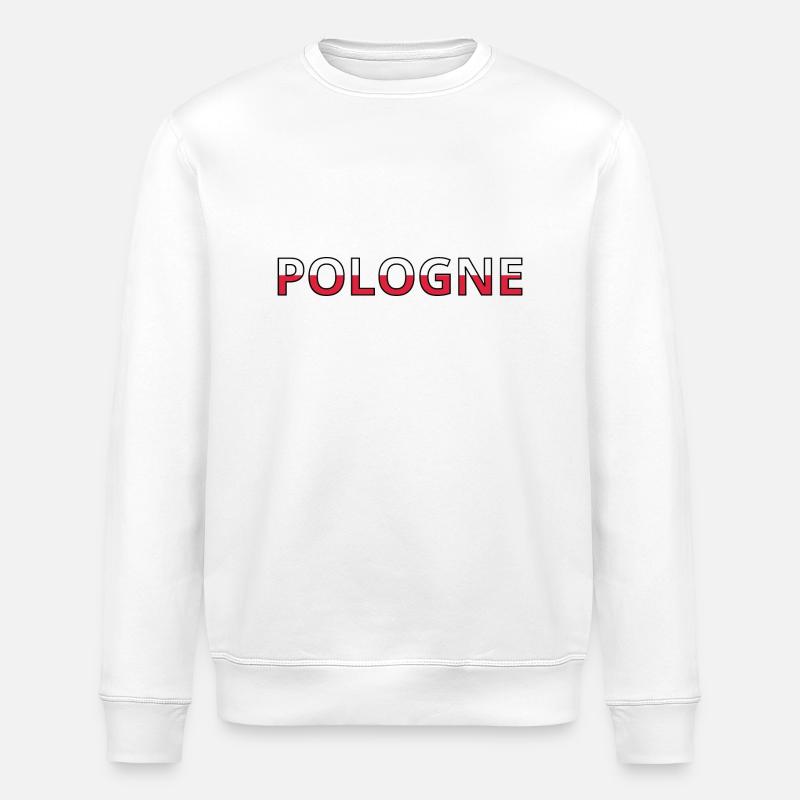 Drapeau Pologne - Sweat bio ROLLER Stanley/Stella Unisexe - blanc