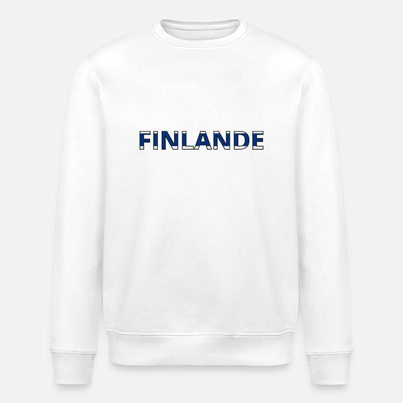 Drapeau Finlande - Sweat bio ROLLER Stanley/Stella Unisexe - blanc