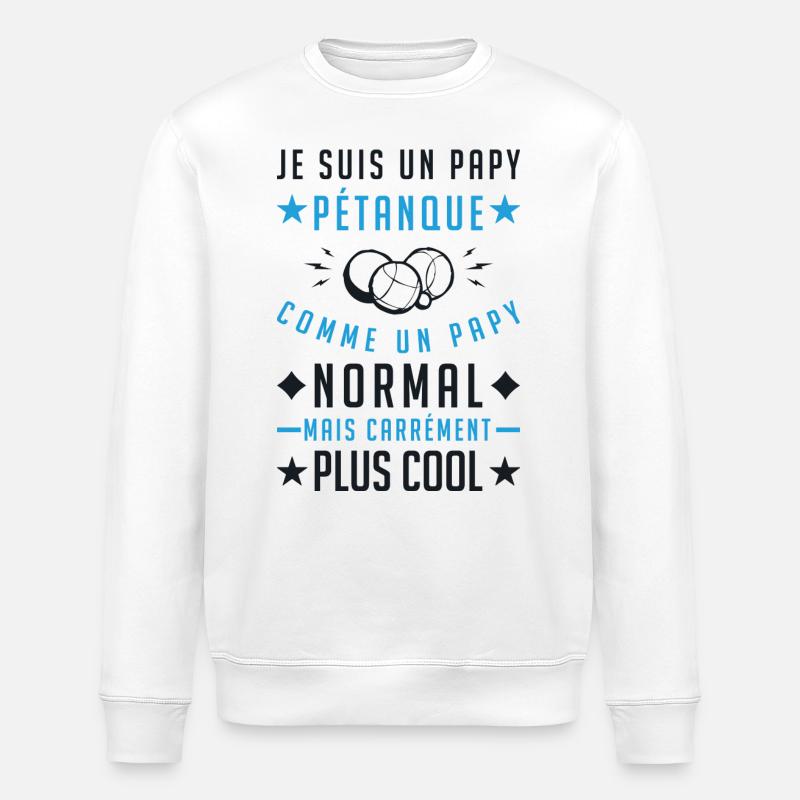 Ich bin ein Opa Petanque - Stanley/Stella Unisex Bio-Sweatshirt ROLLER - Weiß
