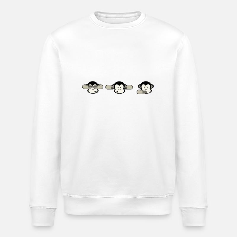 3 Affen - Stanley/Stella Unisex Bio-Sweatshirt ROLLER - Weiß