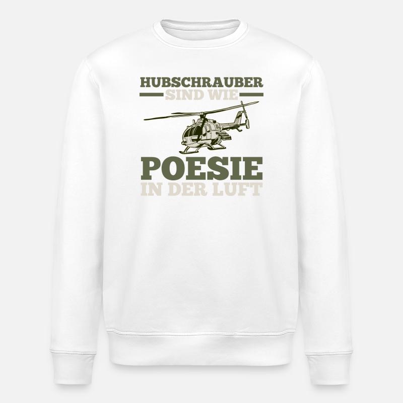 Pilote Hélicoptère Hélicoptère - Sweat bio ROLLER Stanley/Stella Unisexe - blanc