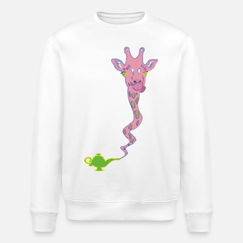 Wunderaffe - Wunderlampe mit Giraffe Geschenk - Stanley/Stella Unisex Bio-Sweatshirt ROLLER - Weiß