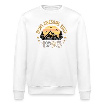 Being Awesome Since 1995 - Geschenkidee - Stanley/Stella Unisex Bio-Sweatshirt ROLLER - Weiß - Vorne - Nik (191cm)