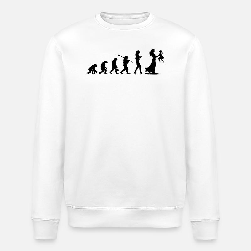 Mama Mother Evolution - Mom-to-be Gift - Stanley/Stella ROLLER Unisex Organic Sweatshirt - white
