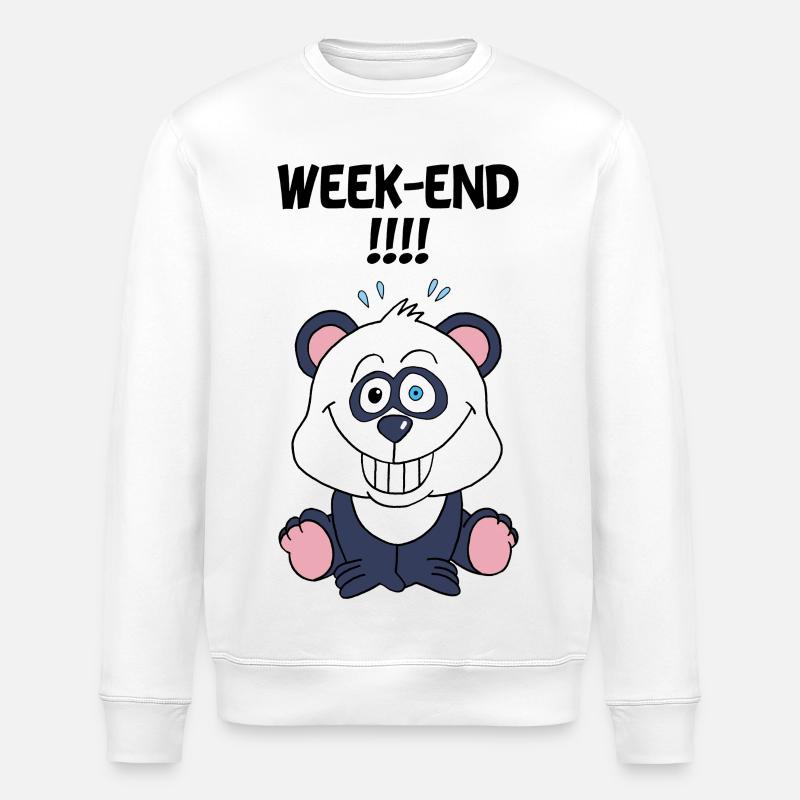 Panda Weekend - Stanley/Stella ROLLER Unisex Organic Sweatshirt - white