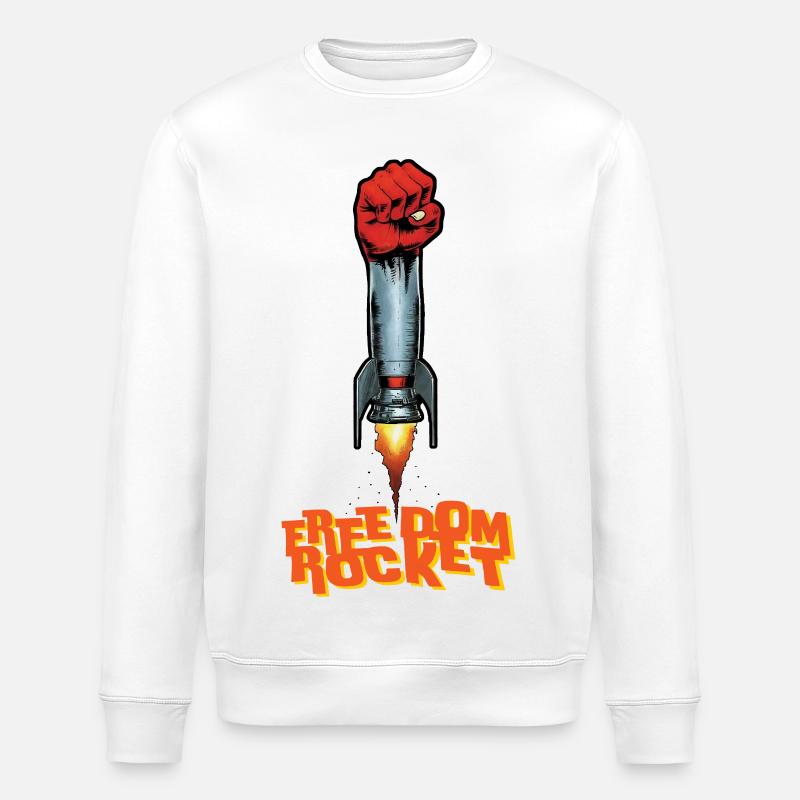ROCKET FIGHT - freedom & rights - Sweat bio ROLLER Stanley/Stella Unisexe - blanc
