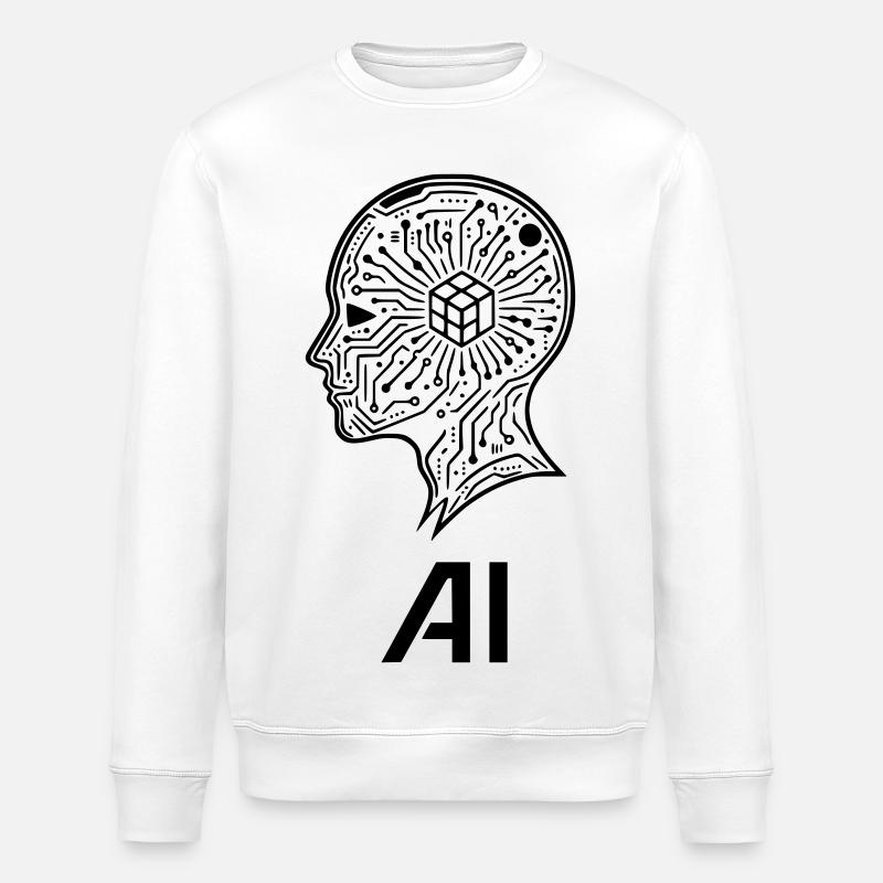 artificial intelligence - Stanley/Stella ROLLER Unisex Organic Sweatshirt - white