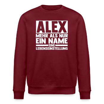 Alexander Alexandra Alexa Alex - Stanley/Stella Unisex Bio-Sweatshirt ROLLER - Burgunderrot - Vorne - Nik (191cm)