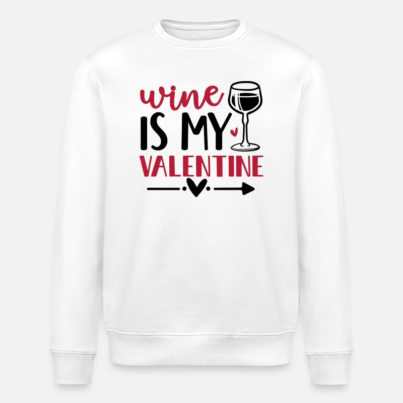 Design Wine is my valentine - Sweat bio ROLLER Stanley/Stella Unisexe - blanc