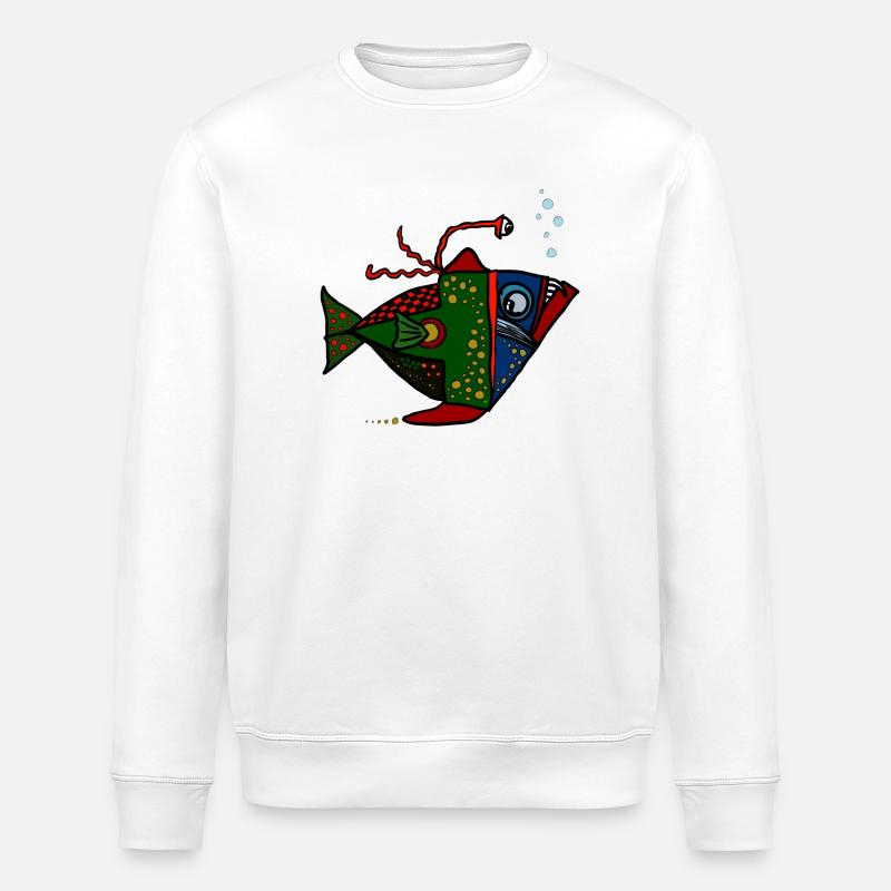 Fisch Anglerfisch - Stanley/Stella Unisex Bio-Sweatshirt ROLLER - Weiß