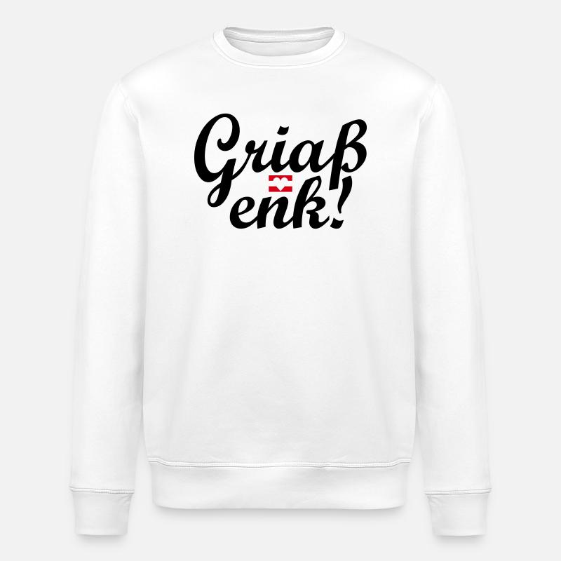 Dialecte autrichien Griaß enk ! - Sweat bio ROLLER Stanley/Stella Unisexe - blanc