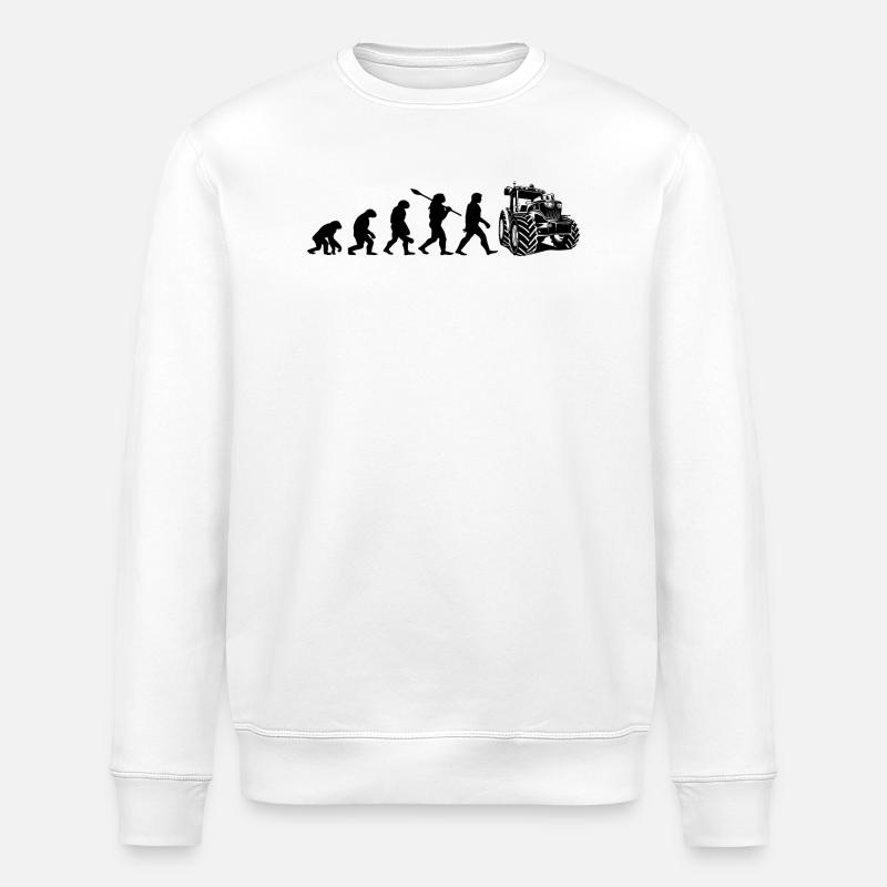 Evolution des Traktors - Stanley/Stella Unisex Bio-Sweatshirt ROLLER - Weiß