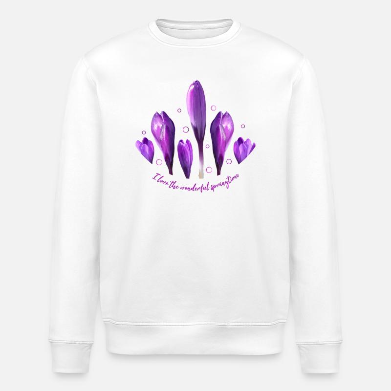 Crocuses Crocus - Stanley/Stella ROLLER Unisex Organic Sweatshirt - white