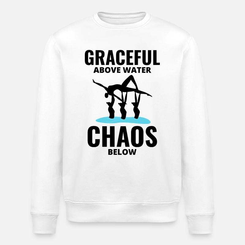 Anmutiges Chaos Synchronschwimm-Teamschwimmer - Stanley/Stella Unisex Bio-Sweatshirt ROLLER - Weiß