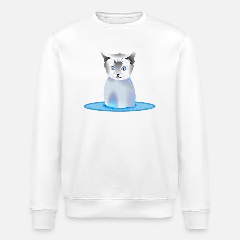 Cat - Stanley/Stella ROLLER Unisex Organic Sweatshirt - white