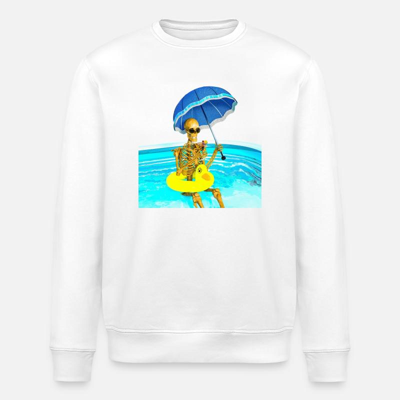 Sensenmann im Urlaub - Stanley/Stella Unisex Bio-Sweatshirt ROLLER - Weiß