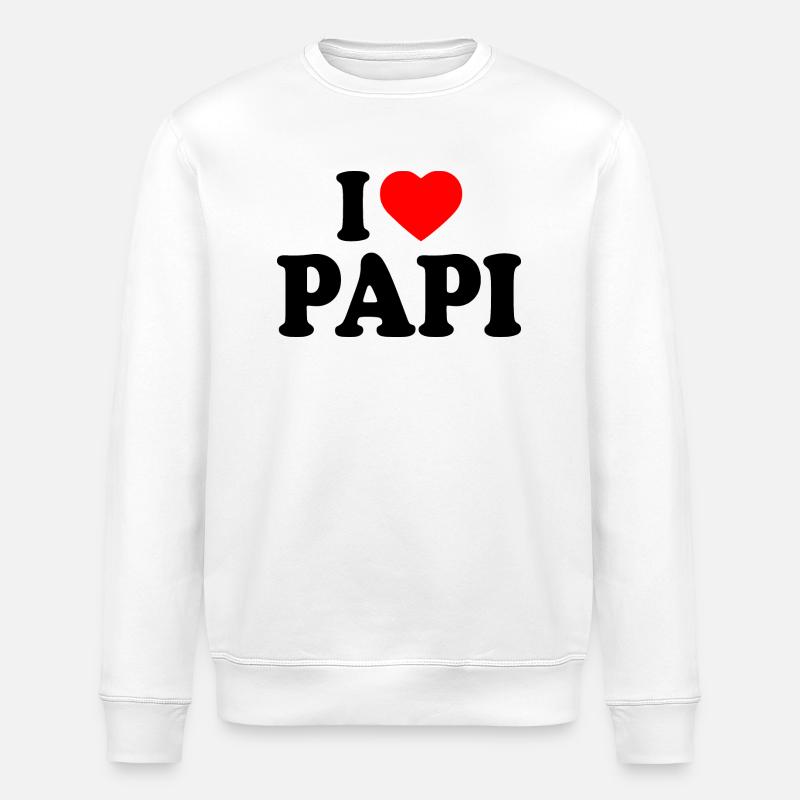 I love papi - Stanley/Stella ROLLER Unisex Organic Sweatshirt - white