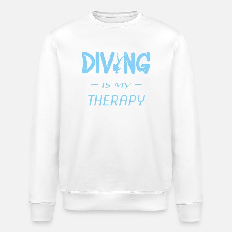 diving is my therapy - Stanley/Stella Unisex Bio-Sweatshirt ROLLER - Weiß
