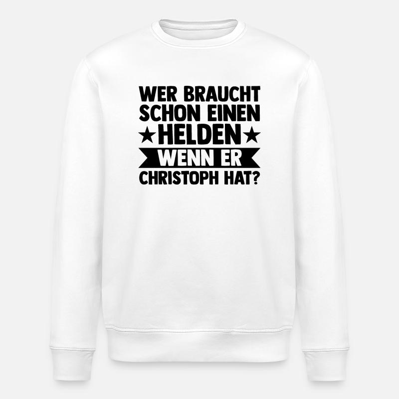 First name Chris Christoph - Stanley/Stella ROLLER Unisex Organic Sweatshirt - white