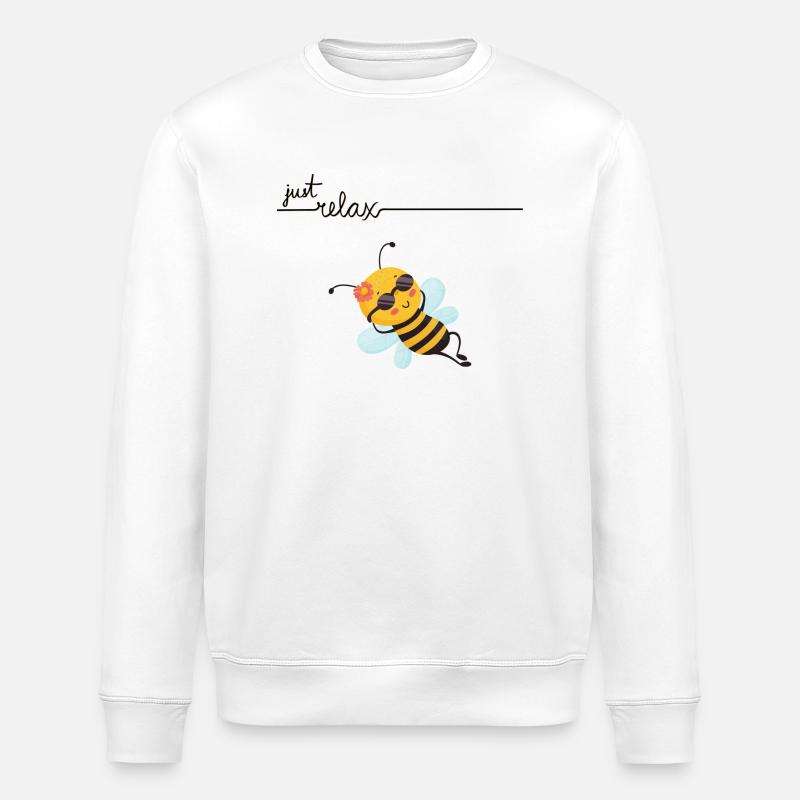 Détends-toi juste abeille - Sweat bio ROLLER Stanley/Stella Unisexe - blanc