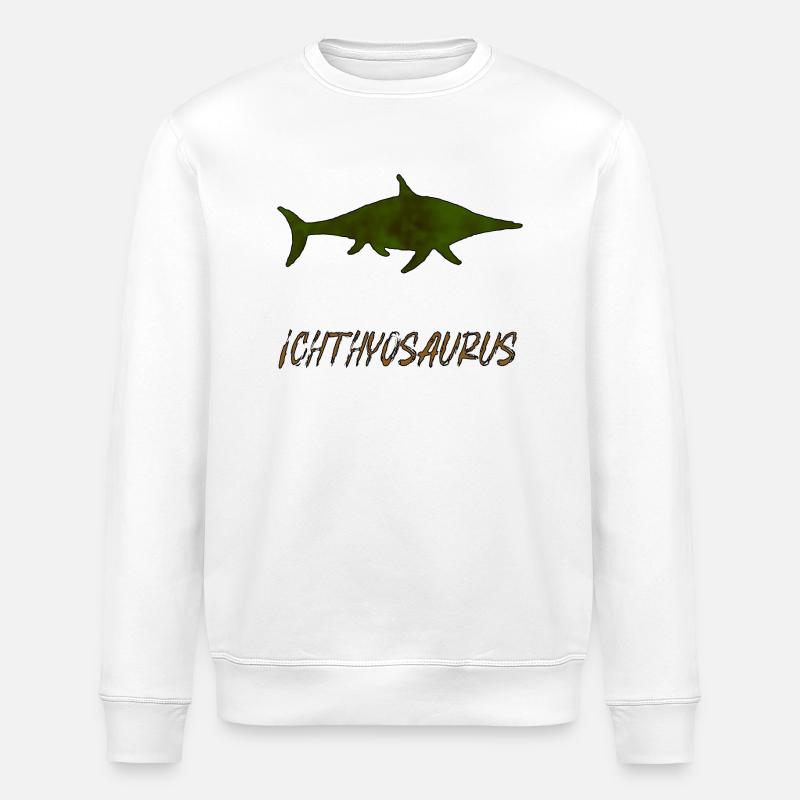 Ichthyosaur - Stanley/Stella ROLLER Unisex Organic Sweatshirt - white