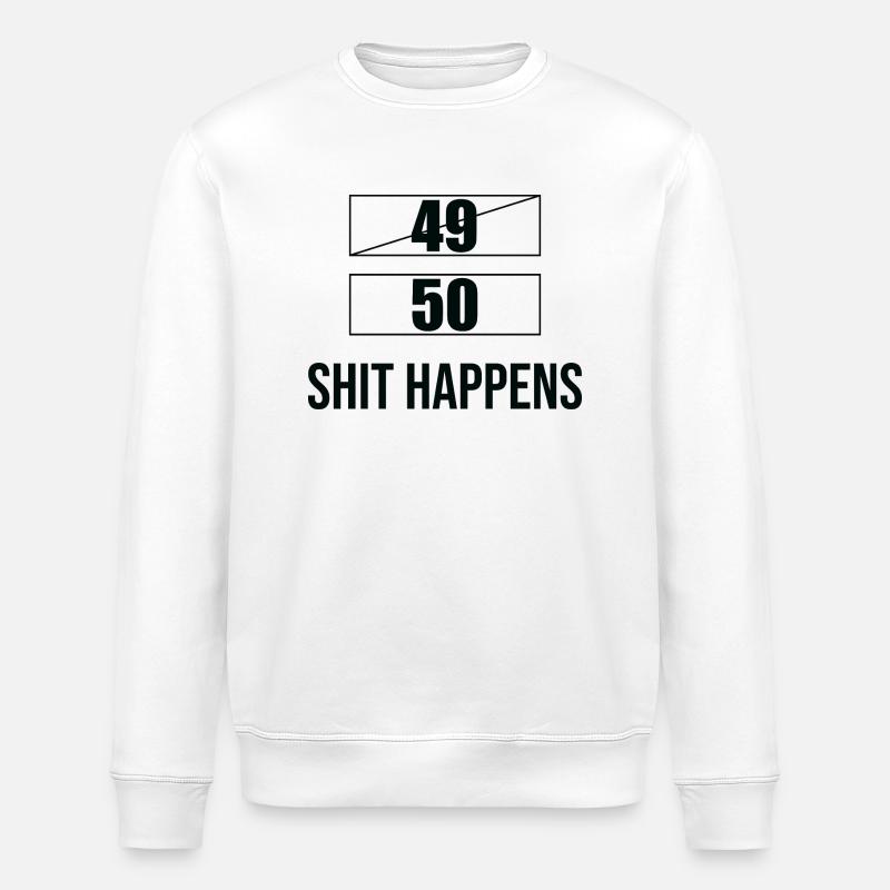 Drôle de dire 50e anniversaire - Sweat bio ROLLER Stanley/Stella Unisexe - blanc