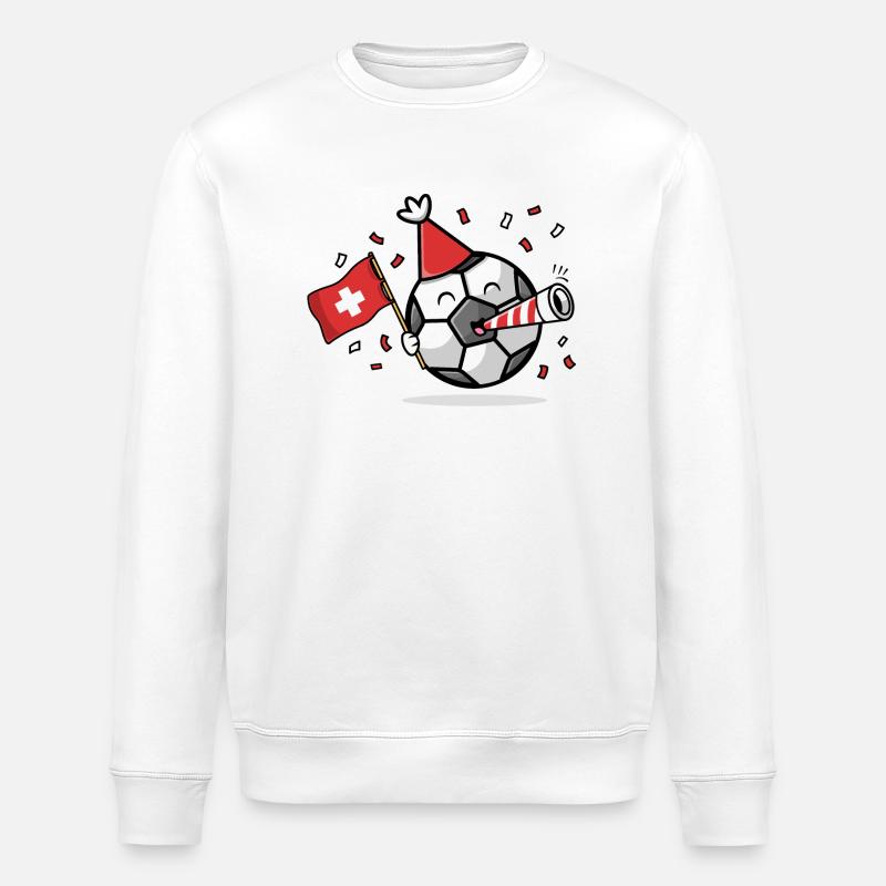 Fußballfan Schweiz - Stanley/Stella Unisex Bio-Sweatshirt ROLLER - Weiß